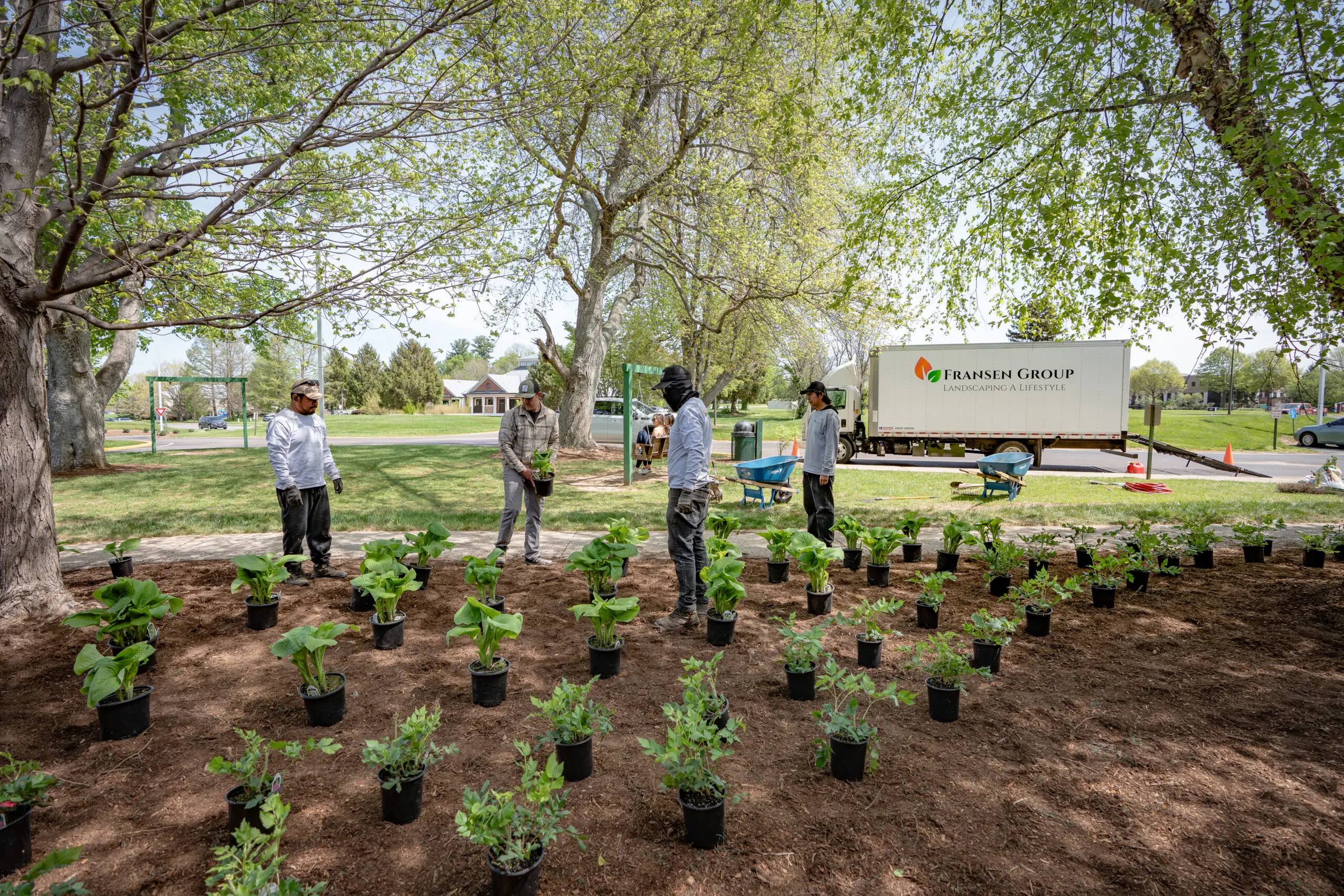 The Fransen Group Landscaping Company planning and designing a landscape