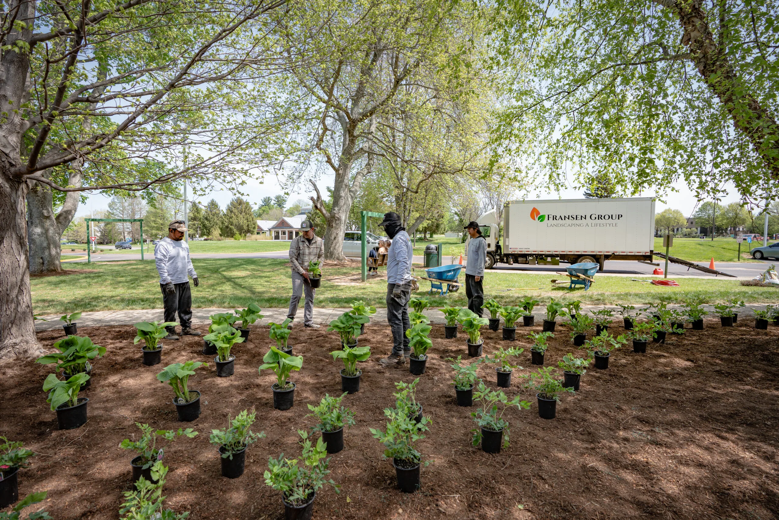 The Fransen Group Landscaping Company planning and designing a landscape