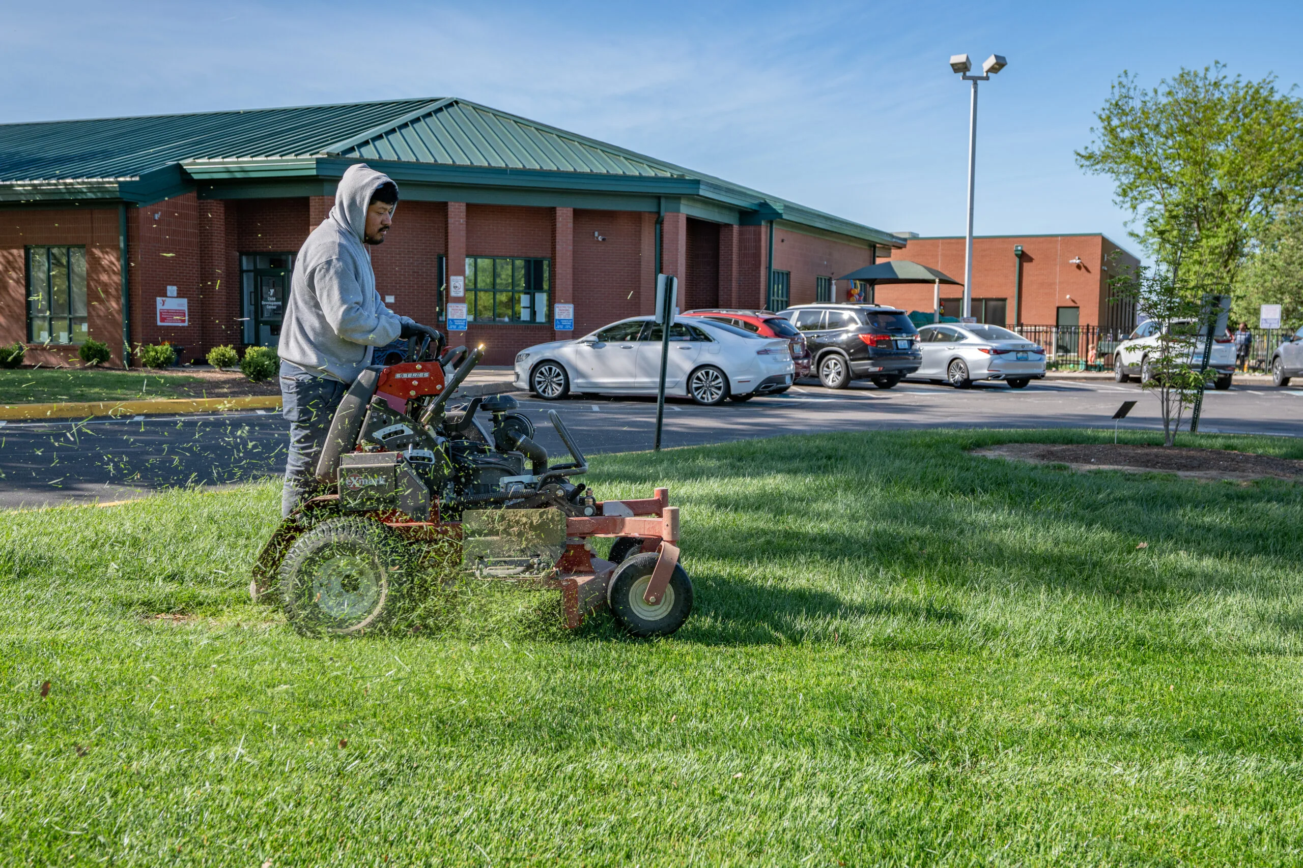 The Fransen Group mowing a commercial lawn